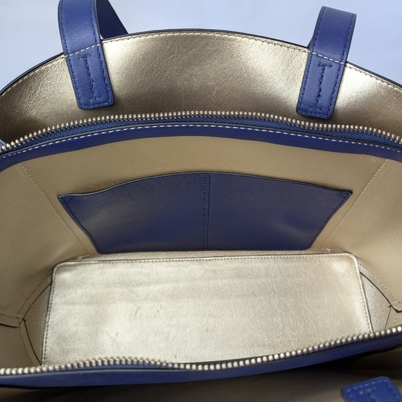 Nine West Gaya Carryall Tote Bag, Blue, EUC - Picture 8 of 11